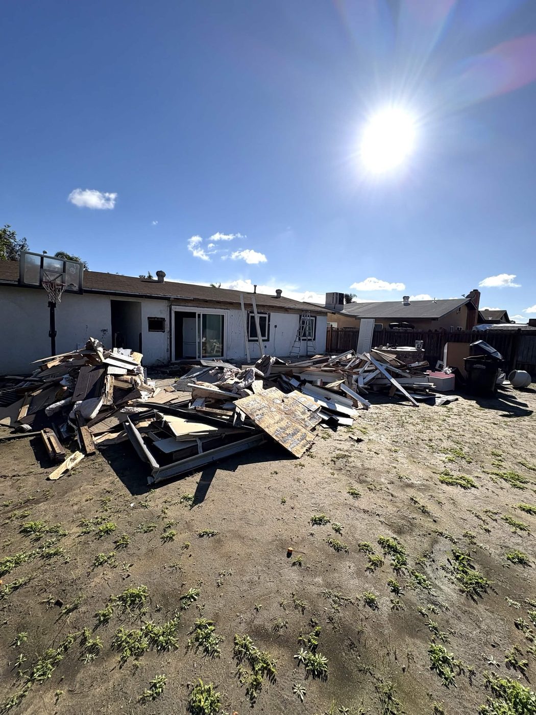 Before: Backyard Demo Cleanup